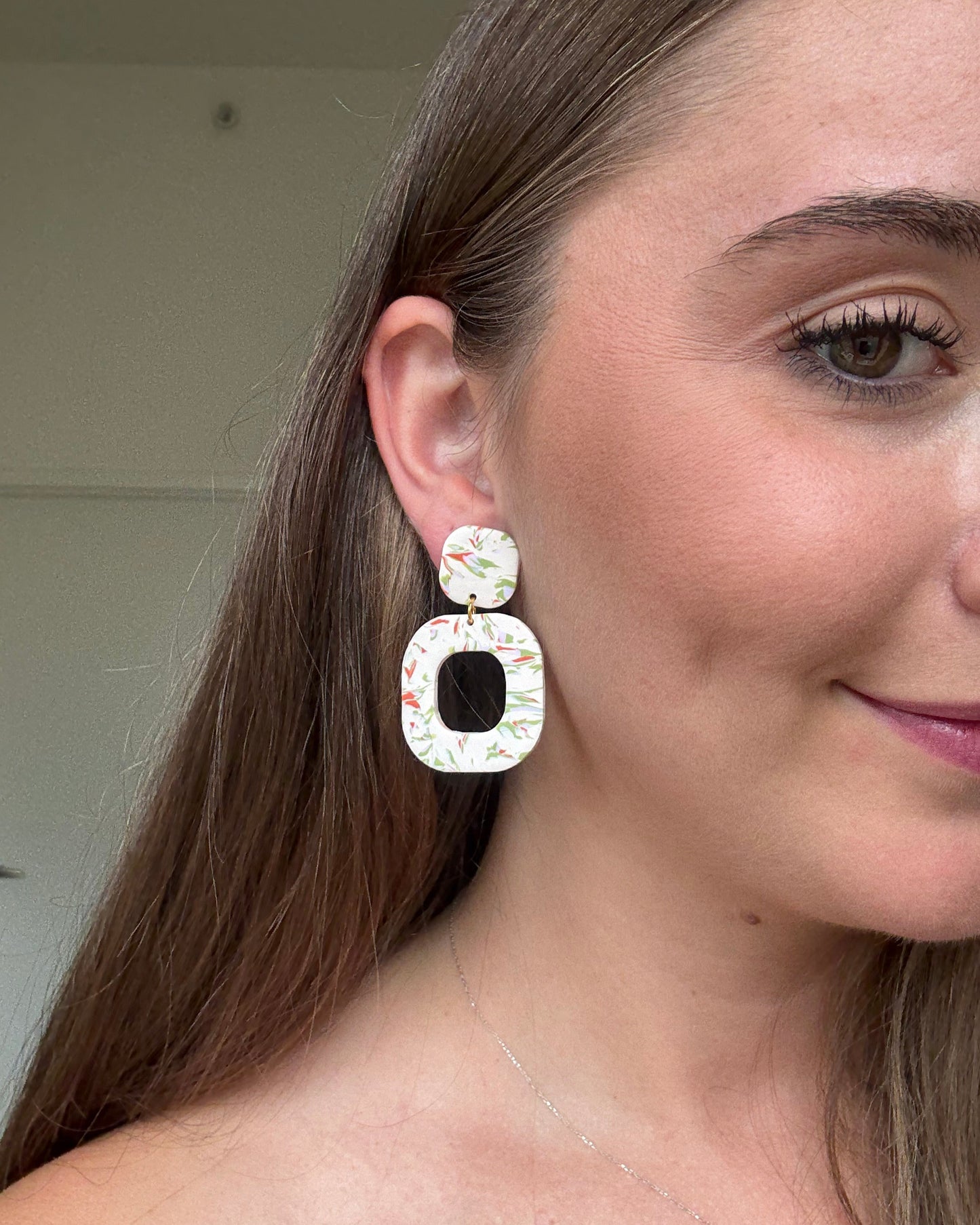 ELVA OFF-WHITE, ORANGE & PISTACHIO STAMPED