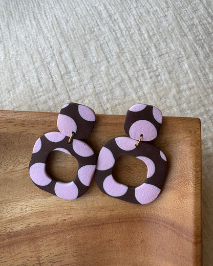 ELVA CHOCOLATE & PASTEL PINK POLKA DOT