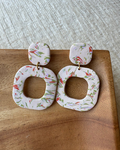 ELVA OFF-WHITE, ORANGE & PISTACHIO STAMPED